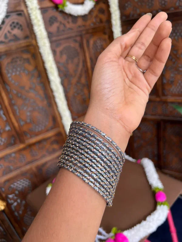 Raindrop Bangles - Charcoal Grey